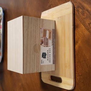 NWT Wooden Recipe Box & Cutting Board